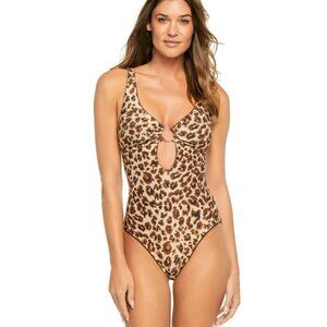 Becca by Rebecca Virtue Tatum Leopard One Piece Swimsuit Size Small NWT